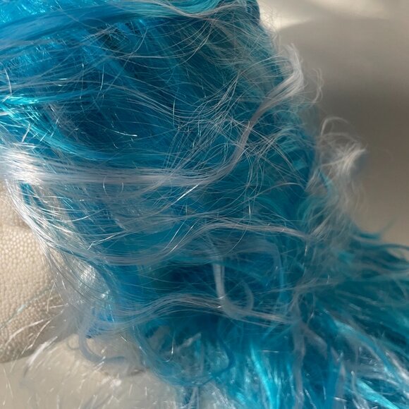 Blue & White Long Wavy Cosplay Wig - Picture 2 of 7